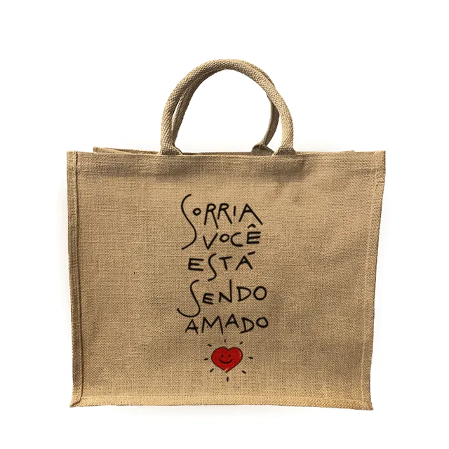 JORLOP Juta Illustrati Sorri borsa illustrata riutilizzabile