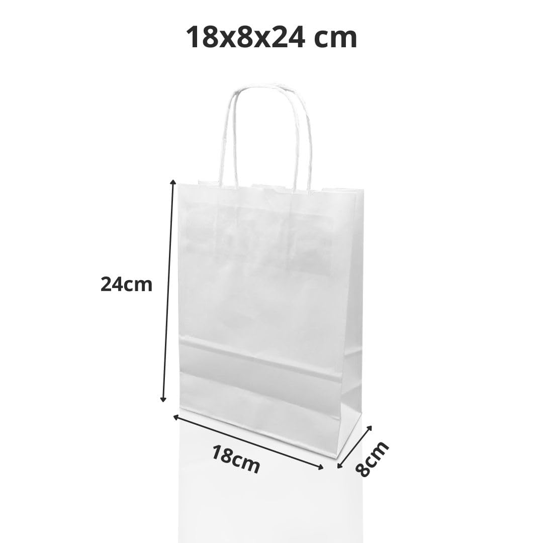 Ecocart Manico a Cordino Shopper 18x8x23cm Bianca 50pz 110g