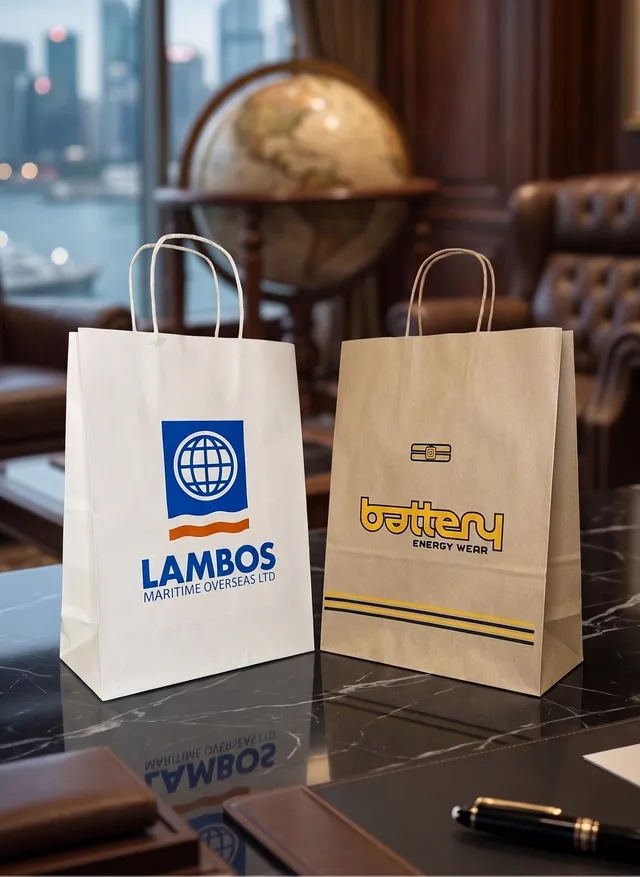 Topalis Kraft Shopper Carta Manico Ritorto Stampa 2 Colori Negozio