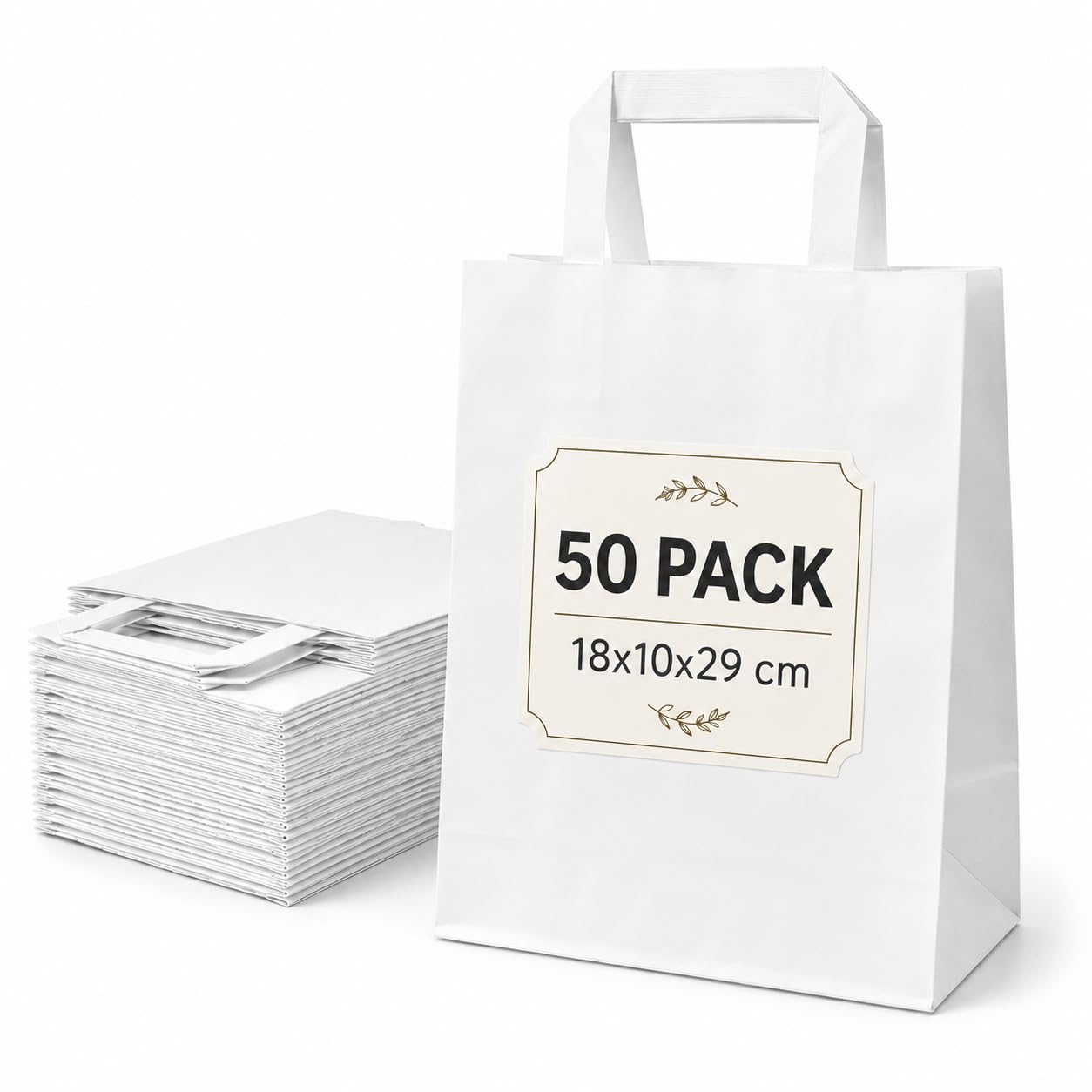 Ecocart Manico a Piattina Neutra 26+13x33 shopper avana 50 pz