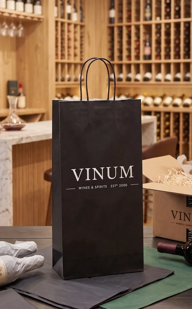 Topalis Shopper Carta Cantina Bottiglie Manico Ritorto Vino