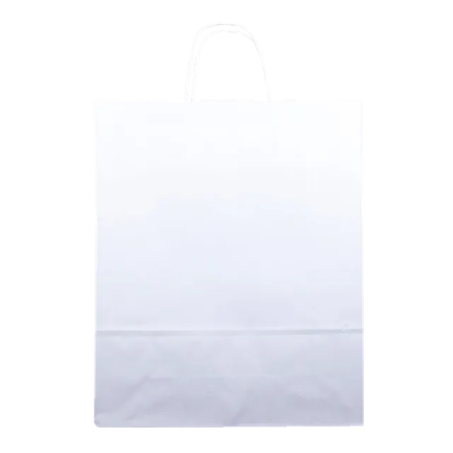 Jorlop Saco Asa Torcida bianco shopper carta manici ritorti uso negozio
