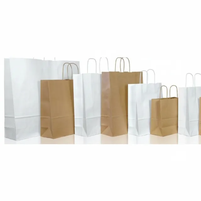 Sicily Bags Parigi Shopper Carta Kraft Manici Ritorti