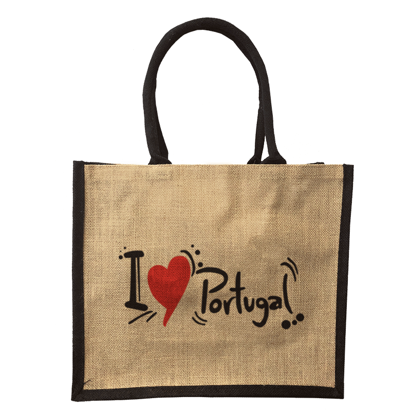 Jorlop Sacos de Juta Ilustrados sacco juta I Love Portugal