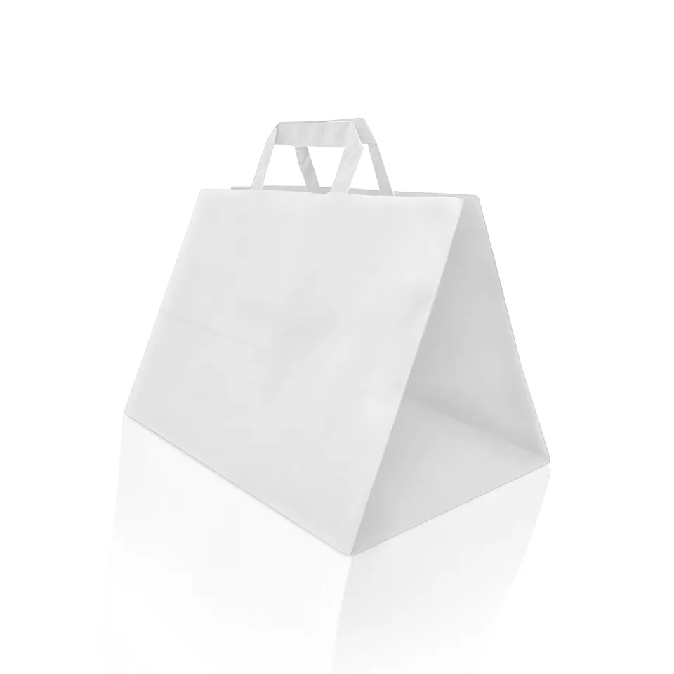 Ecocart Take Away 32+20x22 shopper bianca 50 pezzi