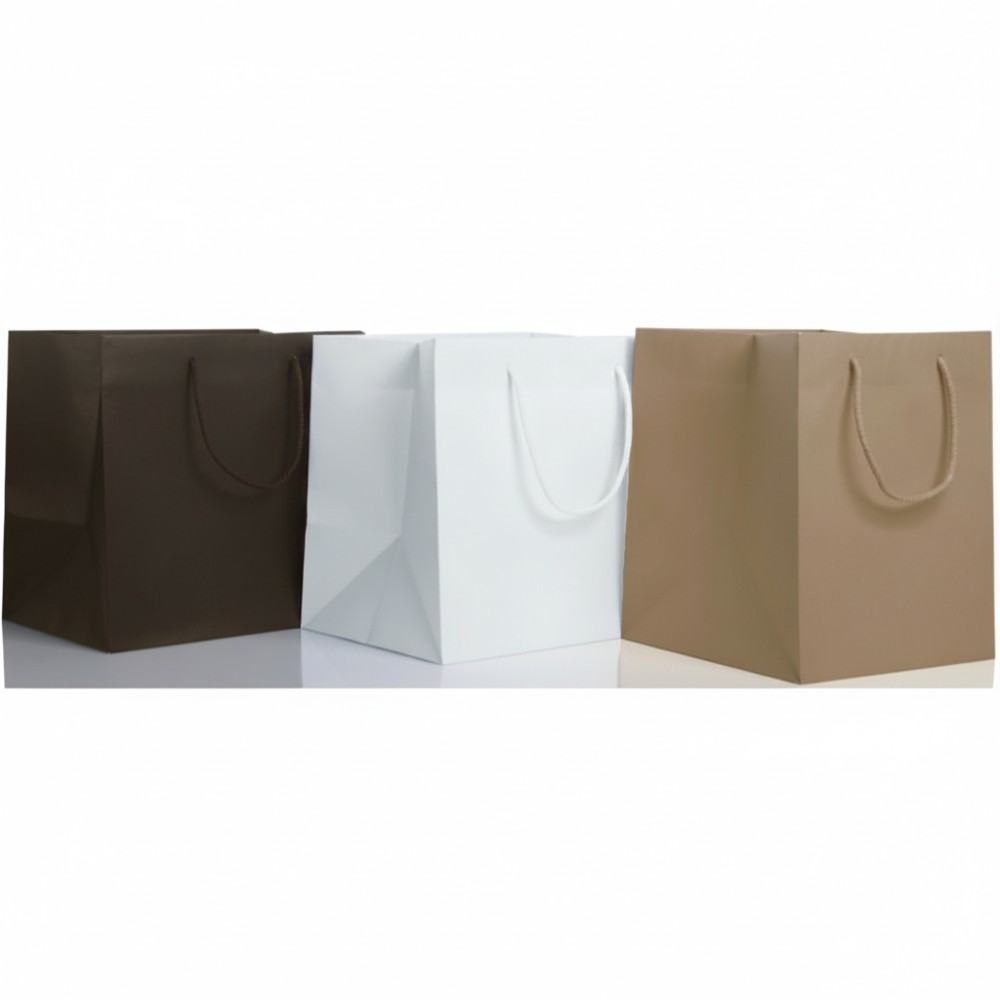 Sicily Bags Pechino shopper carta kraft 26x25x32 100 pezzi manici cotone