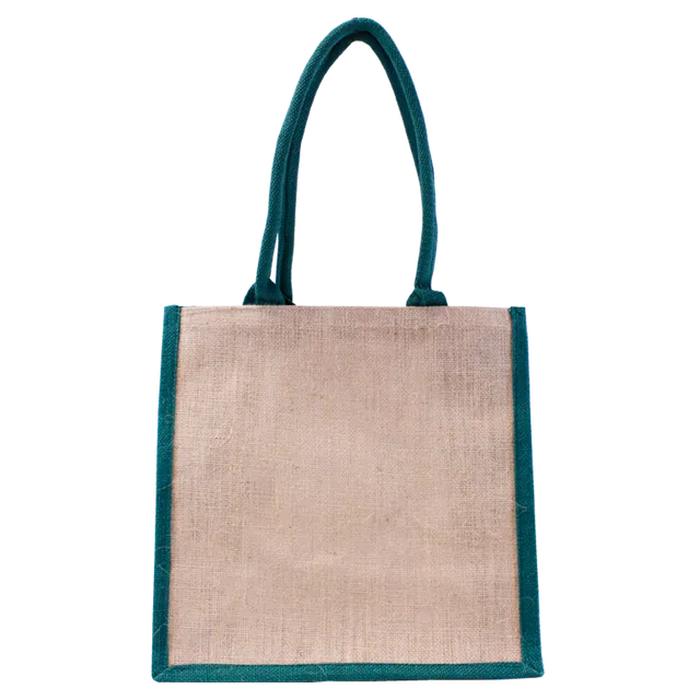 Jorlop Saco Juta sacchetto juta naturale soffietto verde