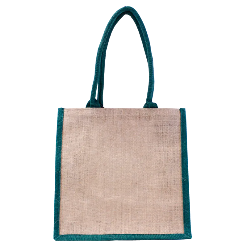 Jorlop Saco Juta sacchetto juta naturale soffietto verde