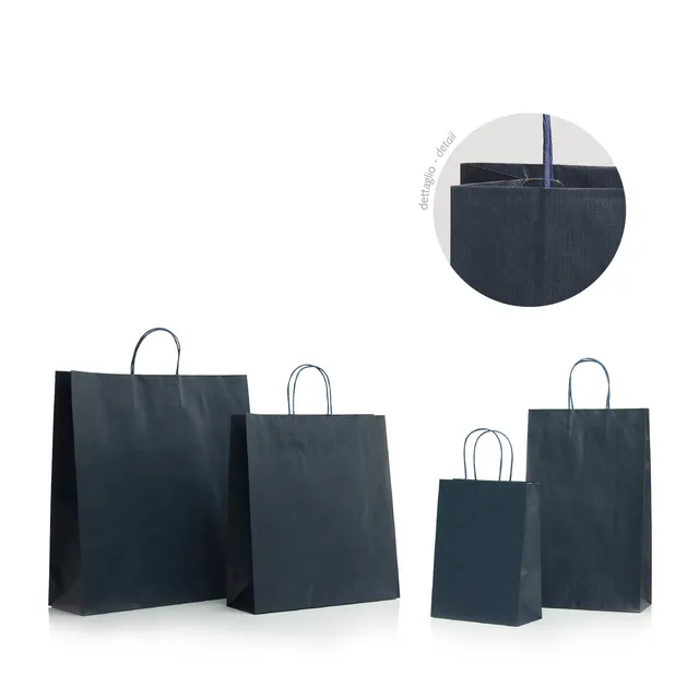 GPS Bags Mod. 25 Shopper Carta Blu Manici Ritorti