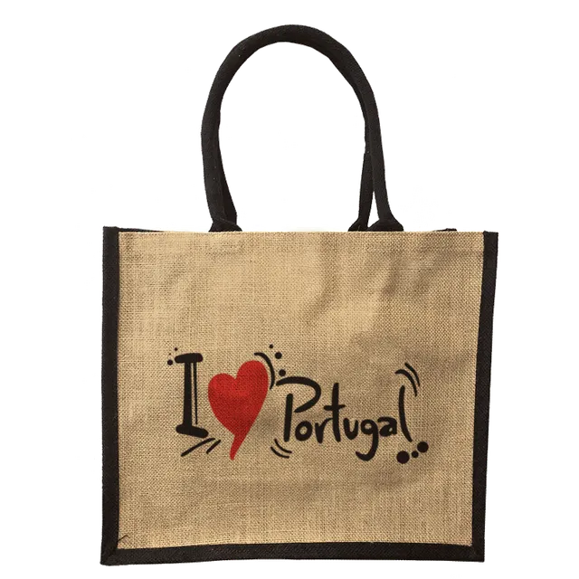 Jorlop Sacos de Juta Ilustrados sacco juta I Love Portugal