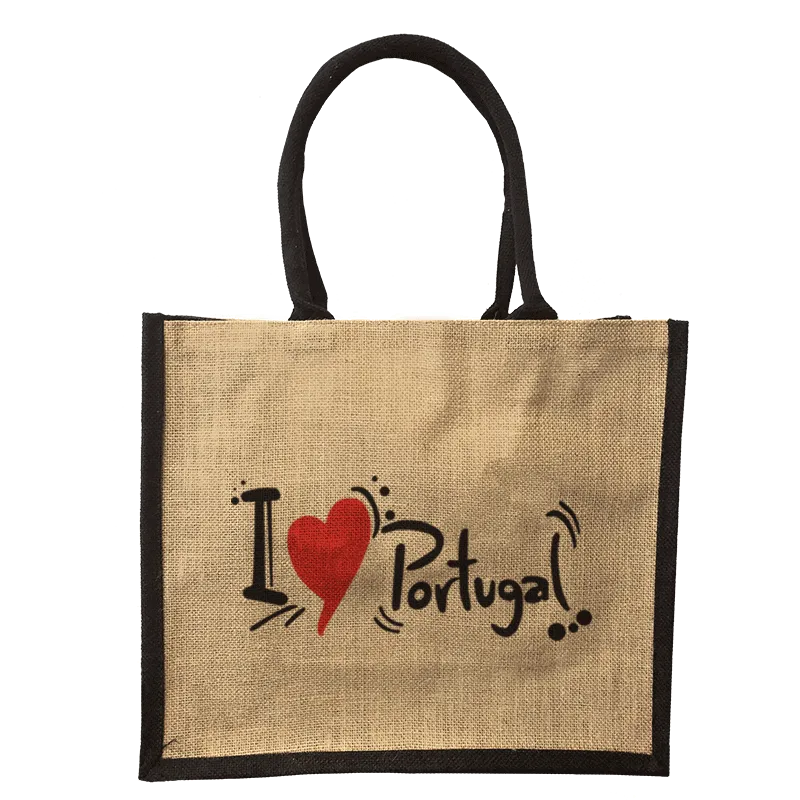 Jorlop Sacos de Juta Ilustrados sacco juta I Love Portugal