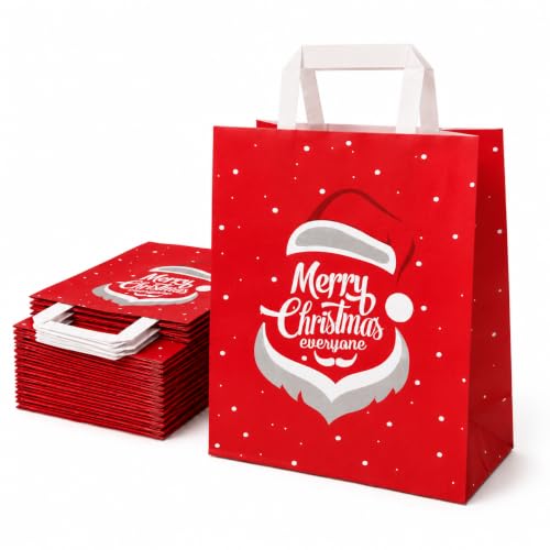 Ecocart Christmas 26+13x33 shopper natale rossa 50 pezzi