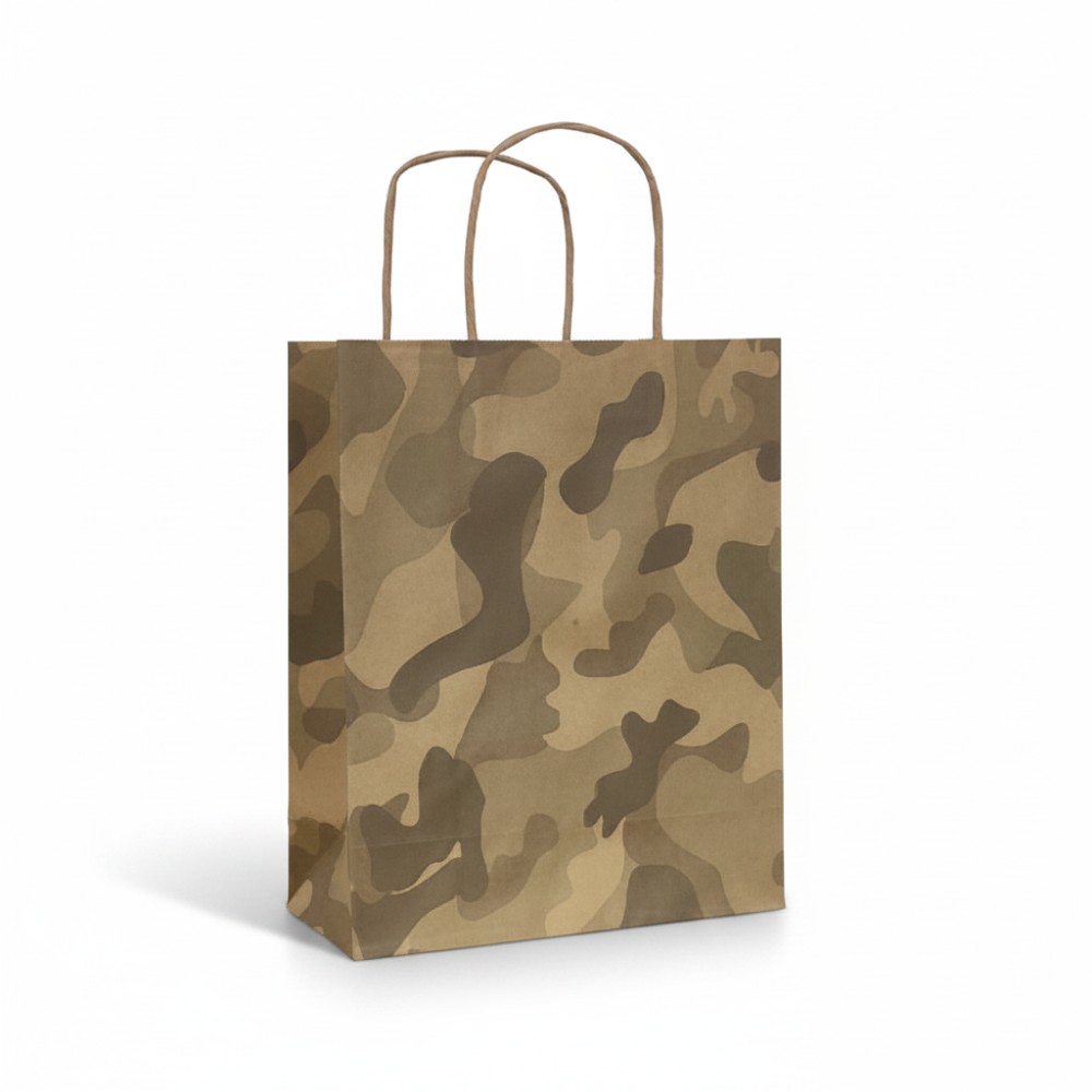 Sicily Bags Kiev shopper carta camouflage verde 120 g