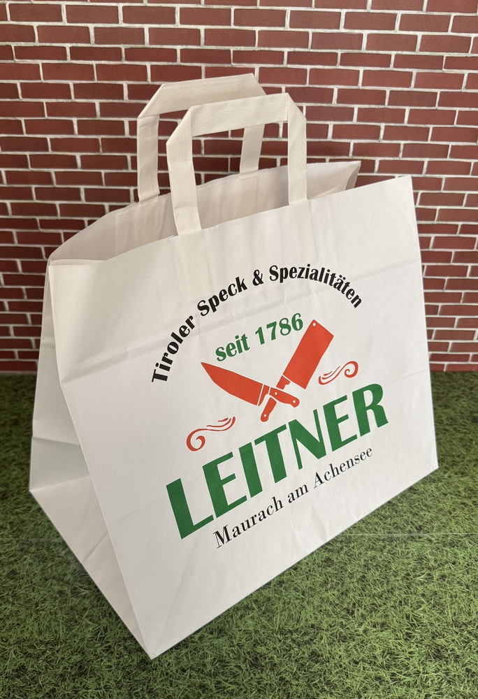 Topalis Shopper Carta Delivery Kraft Manico Piatto Asporto