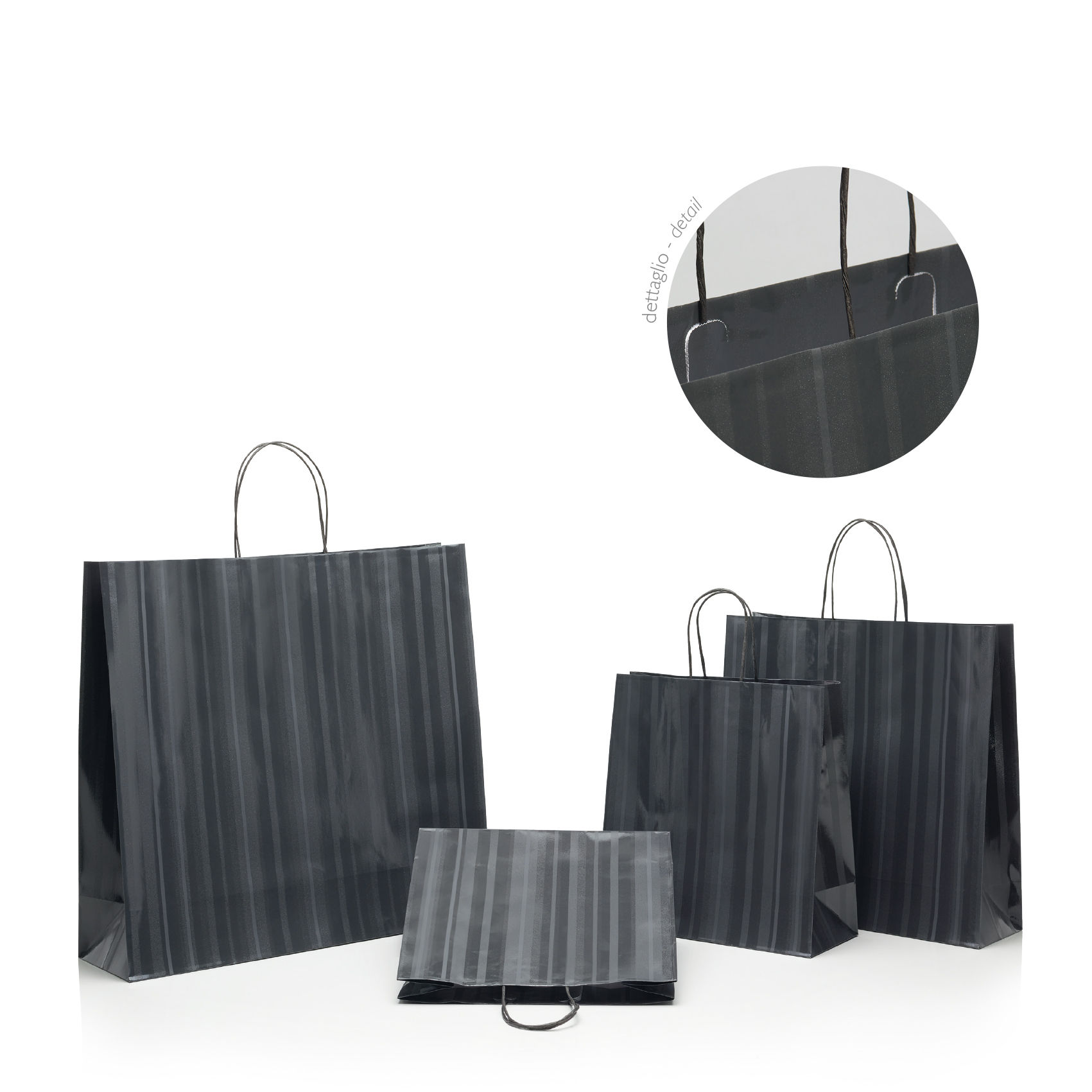 GPS Bags Mod. 90 Multirighe shopper carta fondo quadro manici ritorti