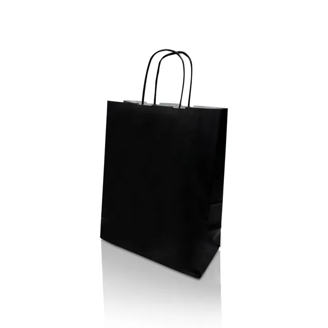Ecocart Manico a Cordino Neutro 23+11x29 shopper nero 50 pz