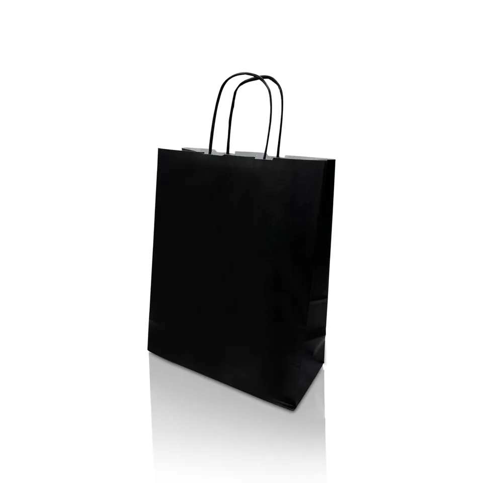 Ecocart Manico a Cordino Neutro 23+11x29 shopper nero 50 pz