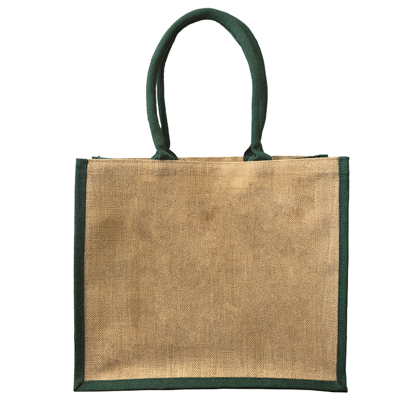 Jorlop Saco Juta sacchetto juta naturale soffietto verde