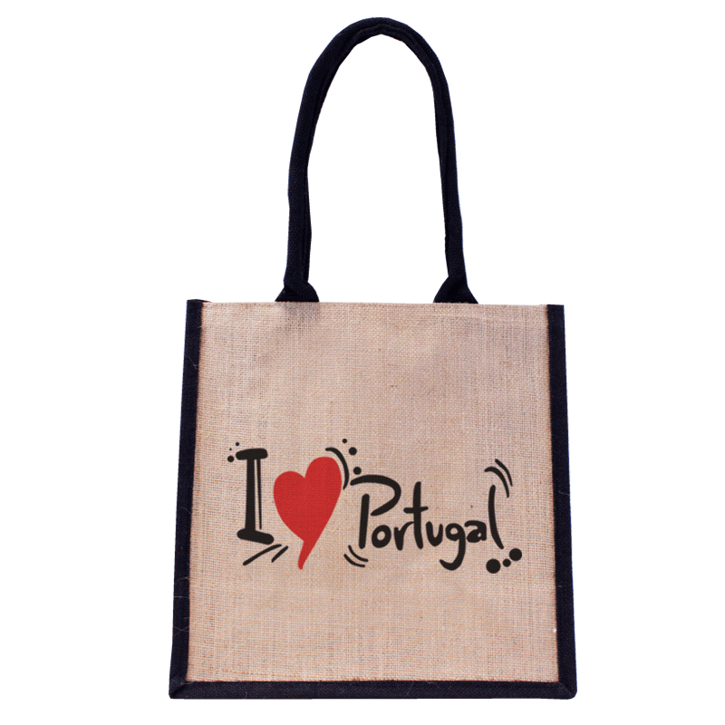 Jorlop Sacos de Juta Ilustrados sacco juta I Love Portugal