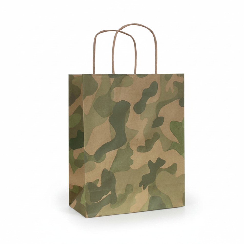 Sicily Bags Kiev shopper carta camouflage verde 120 g
