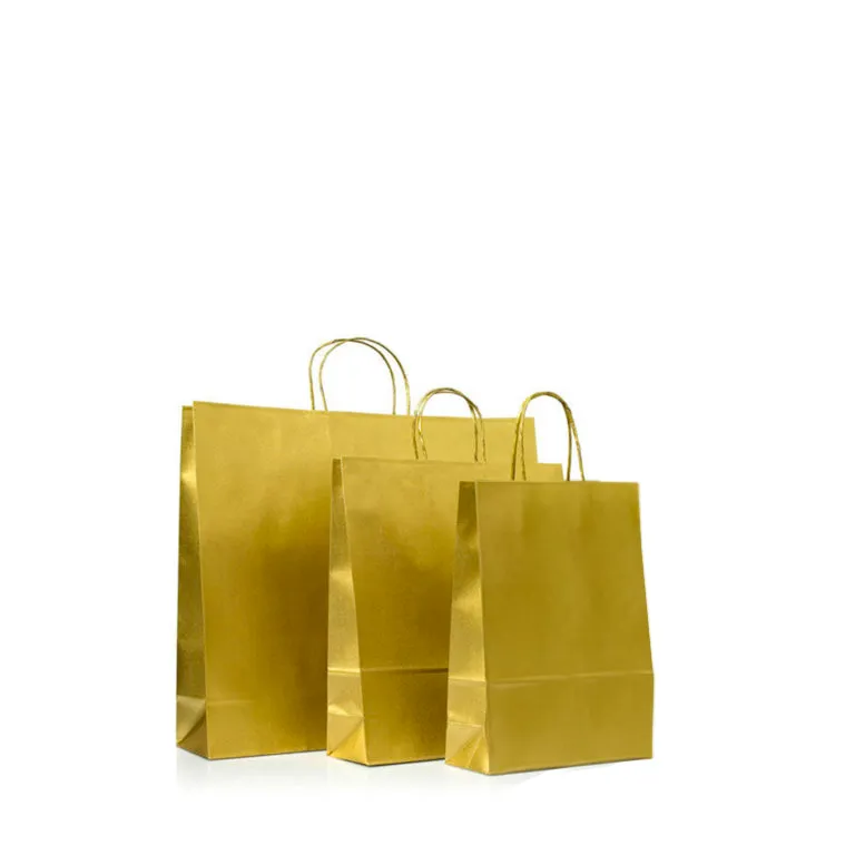 GPS Bags Natale Mod. 70 Mat Oro shopper carta manici oro