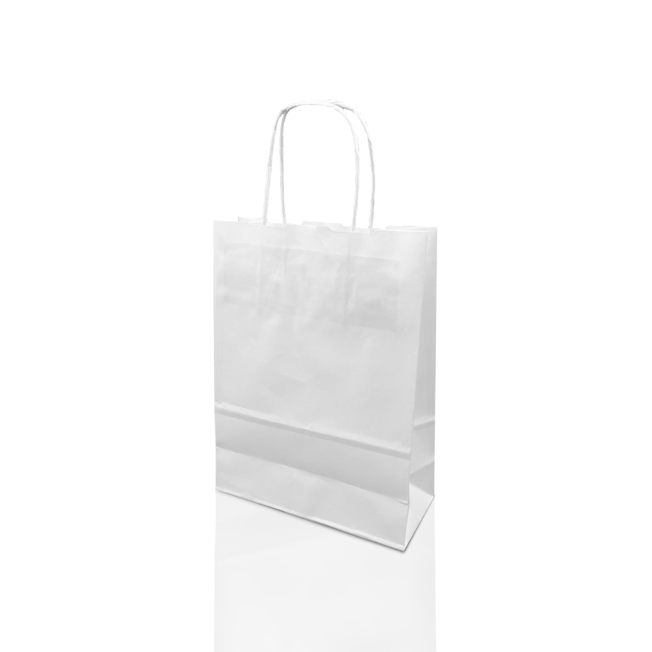 Ecocart Manico a Cordino Shopper 18x8x23cm Bianca 50pz 110g