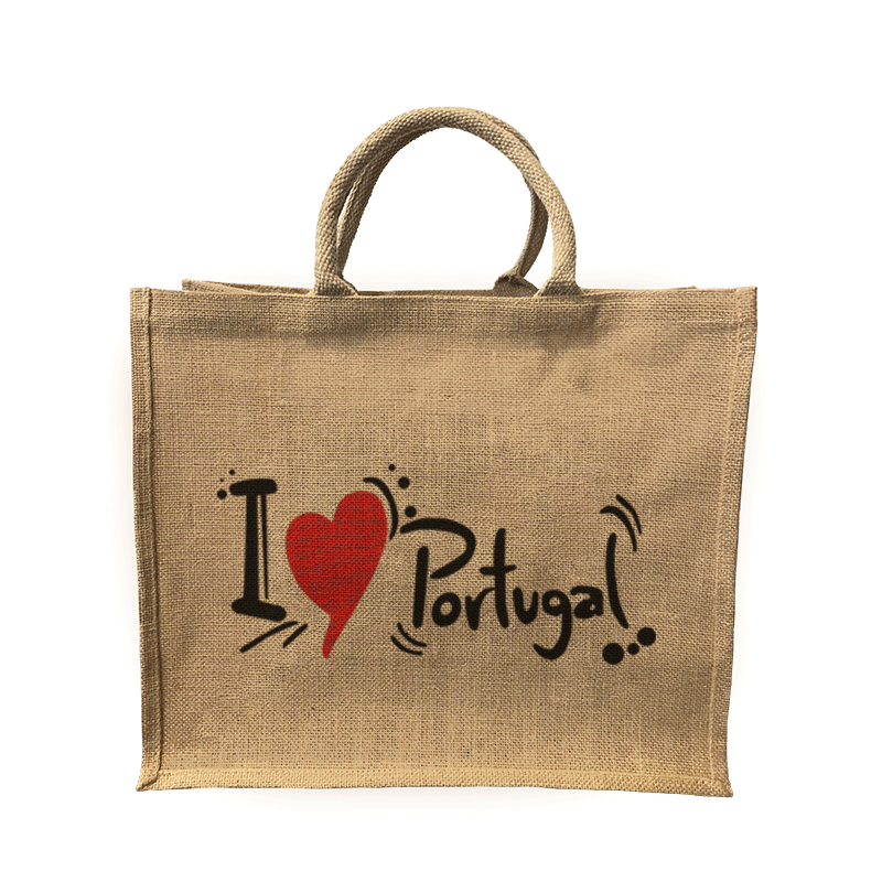 Jorlop Sacos de Juta Ilustrados sacco juta I Love Portugal
