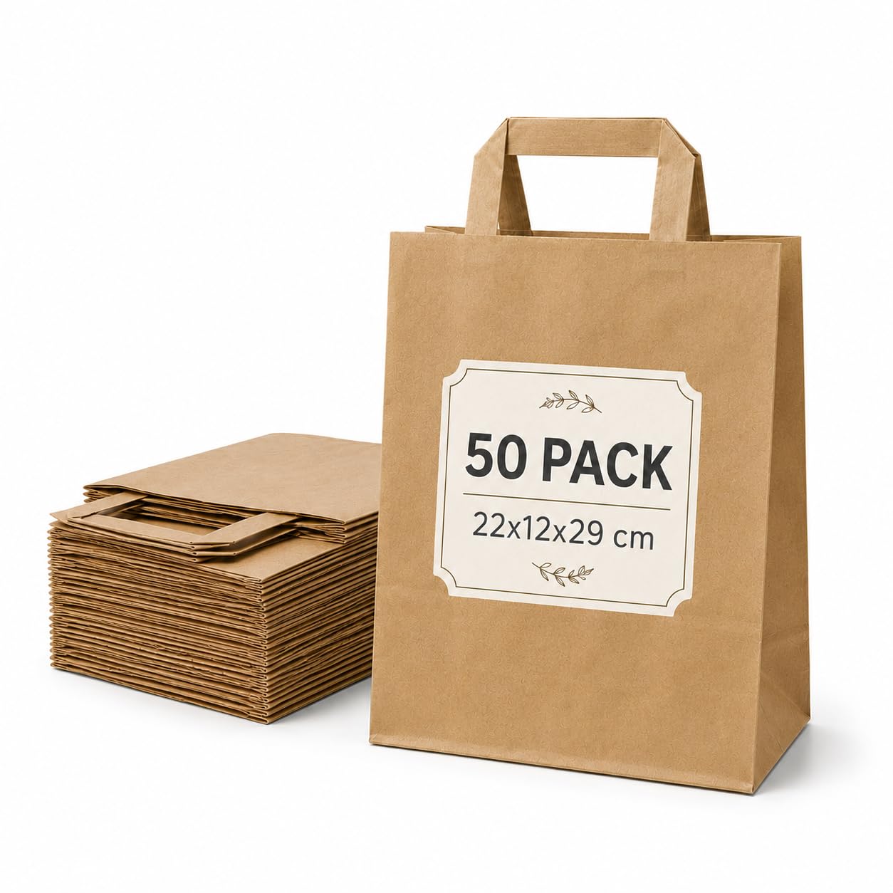 Ecocart Manico a Piattina Neutra 26+13x33 shopper avana 50 pz