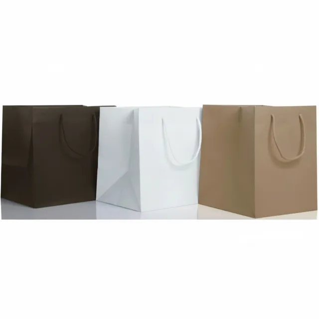 Sicily Bags Pechino shopper carta kraft 26x25x32 100 pezzi manici cotone