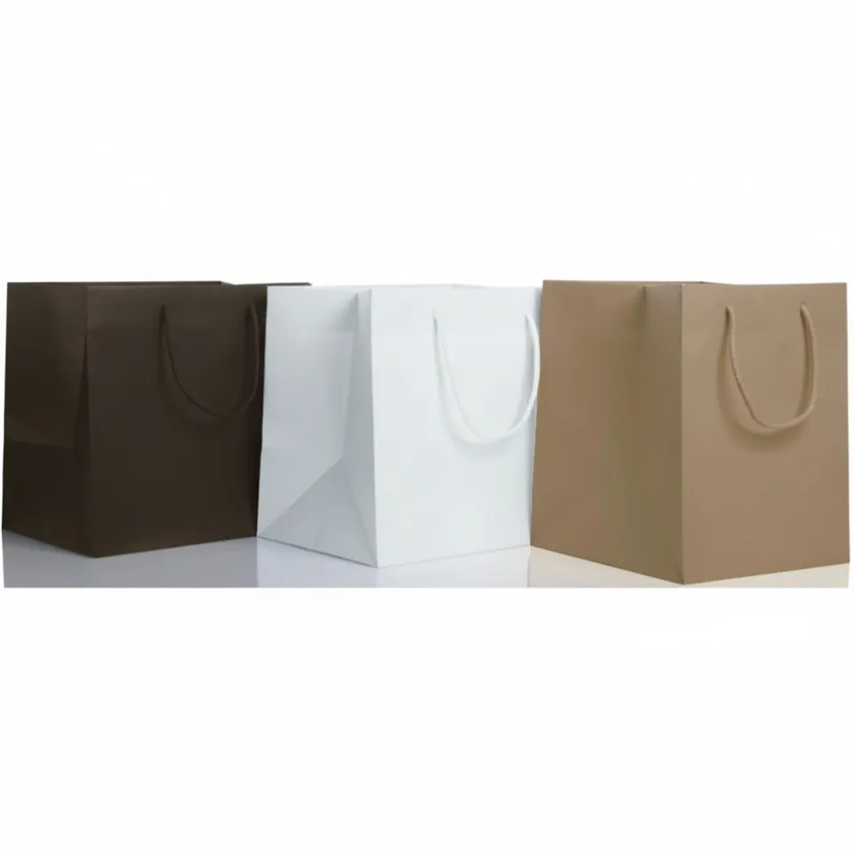 Sicily Bags Pechino shopper carta kraft 26x25x32 100 pezzi manici cotone