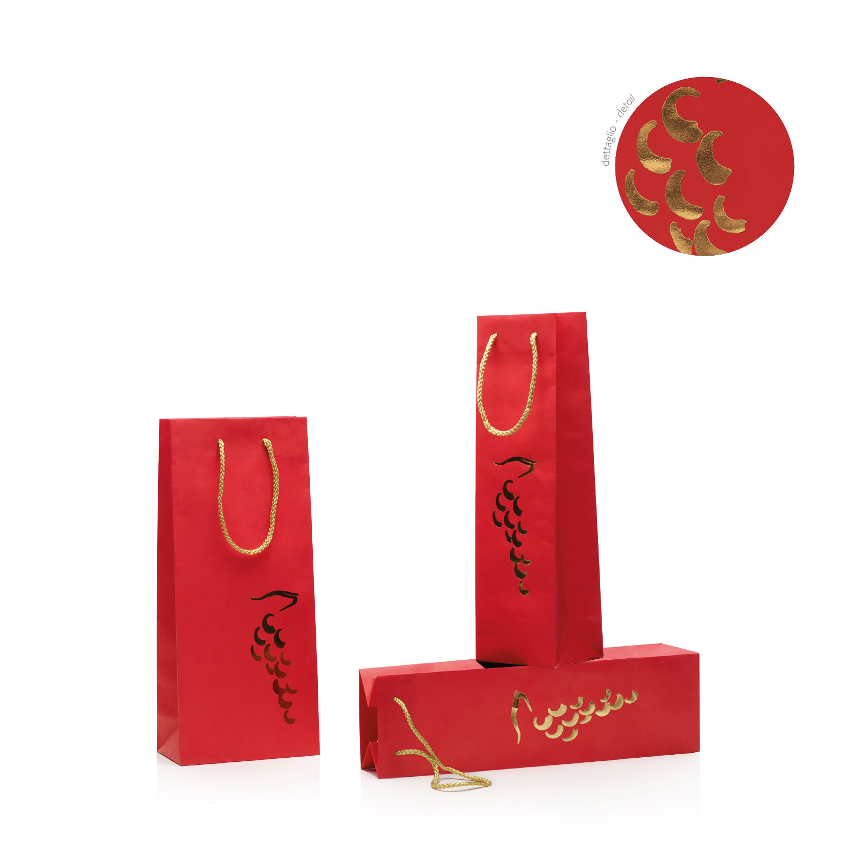 GPS Bags Vino 84 Wine shopper bottiglie rosso oro