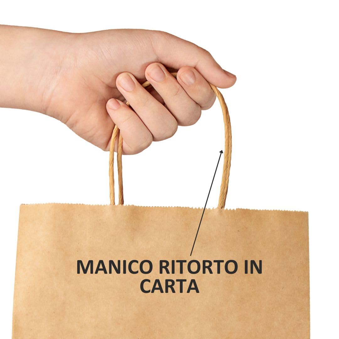 Ecocart Manico a Cordino Shopper 18x8x23cm Bianca 50pz 110g