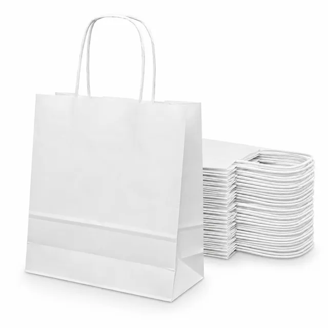 Ecocart Manico a Cordino Shopper 18x8x23cm Bianca 50pz 110g