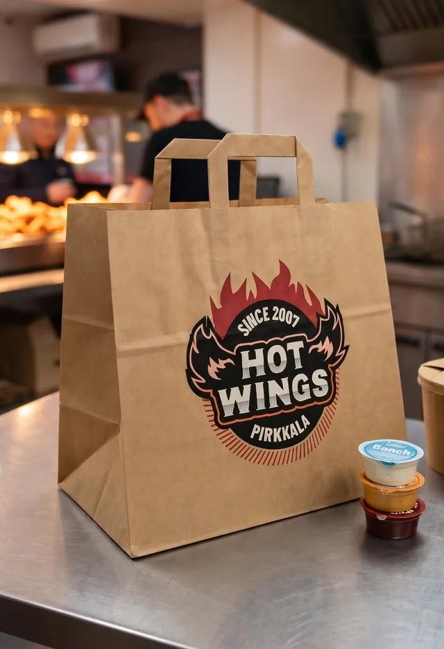 Topalis Shopper Carta Delivery Kraft Manico Piatto Asporto