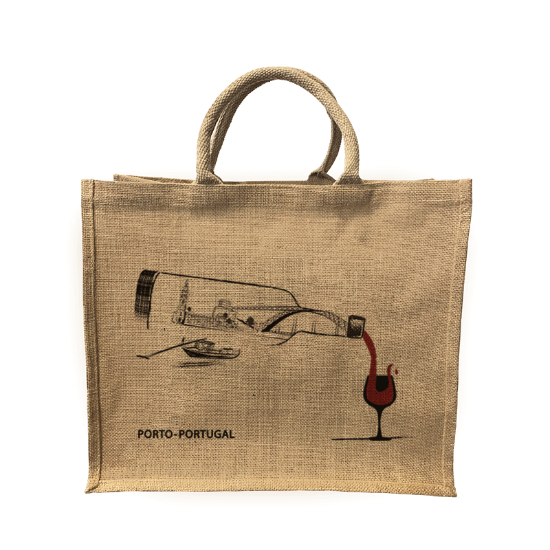Jorlop Sacos Juta Ilustrados borsa iuta Vinho do Porto