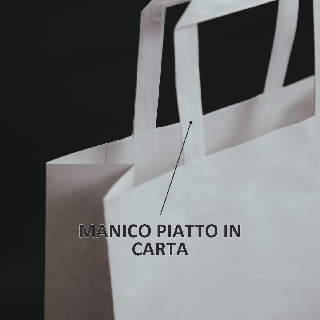 Ecocart Take Away 32+20x22 shopper bianca 50 pezzi