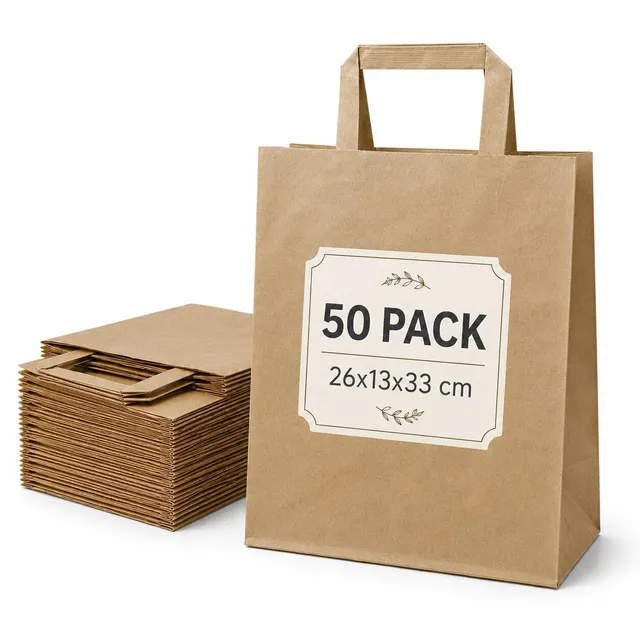 Ecocart Manico a Piattina Neutra 26+13x33 shopper avana 50 pz