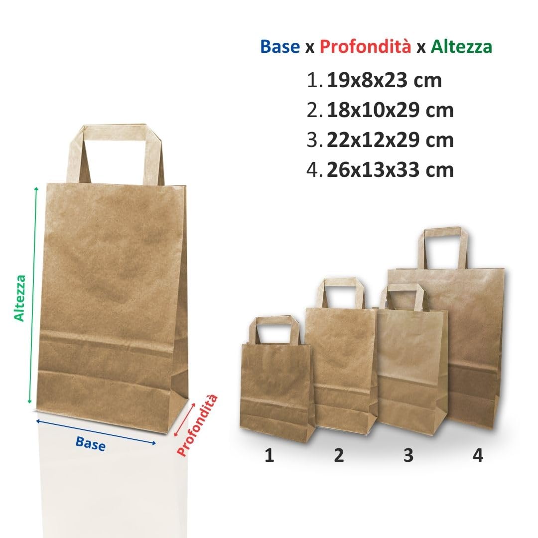 Ecocart Manico a Piattina Neutra 26+13x33 shopper avana 50 pz