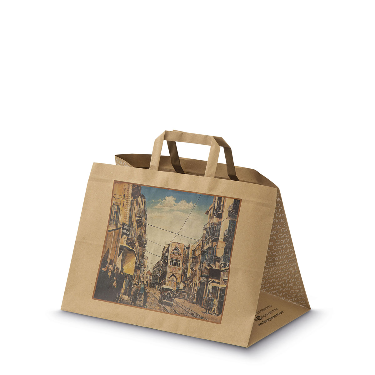 Taffarello Piattina Shopper Carta Manico Piatto Fondo Largo Stampa