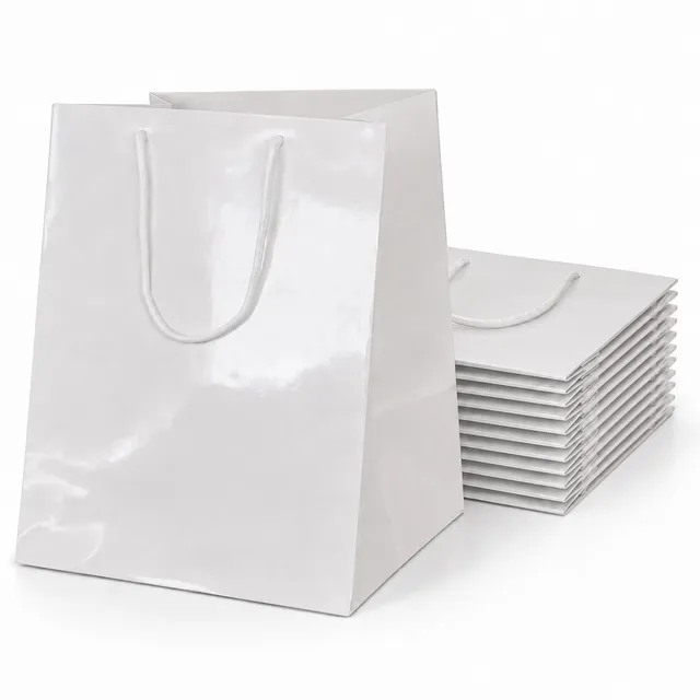 Ecocart Porta Box Panettone 26+25x36 shopper bianca 10 pz