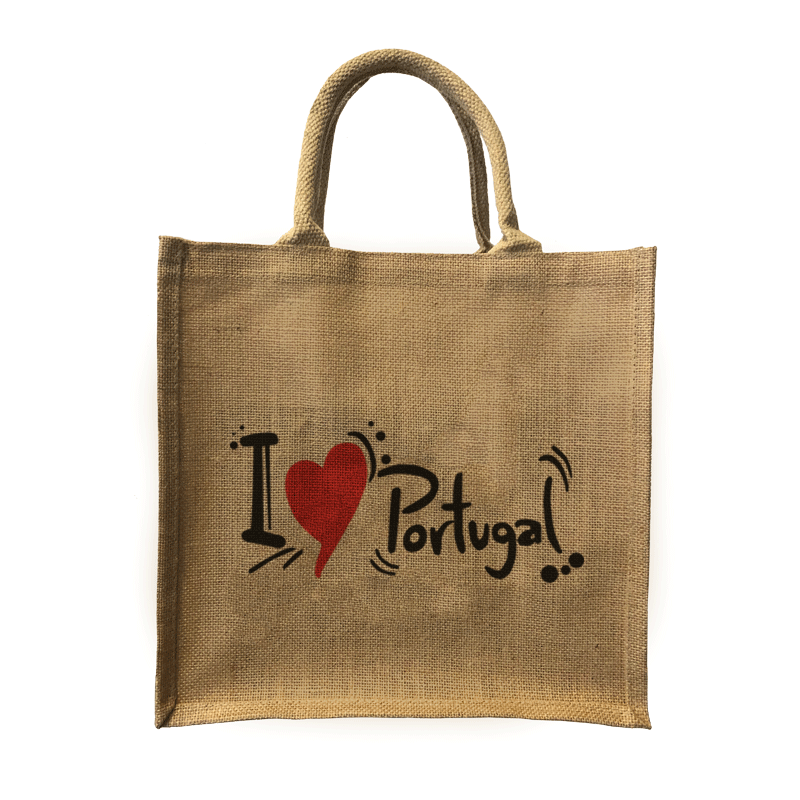 Jorlop Sacos de Juta Ilustrados sacco juta I Love Portugal