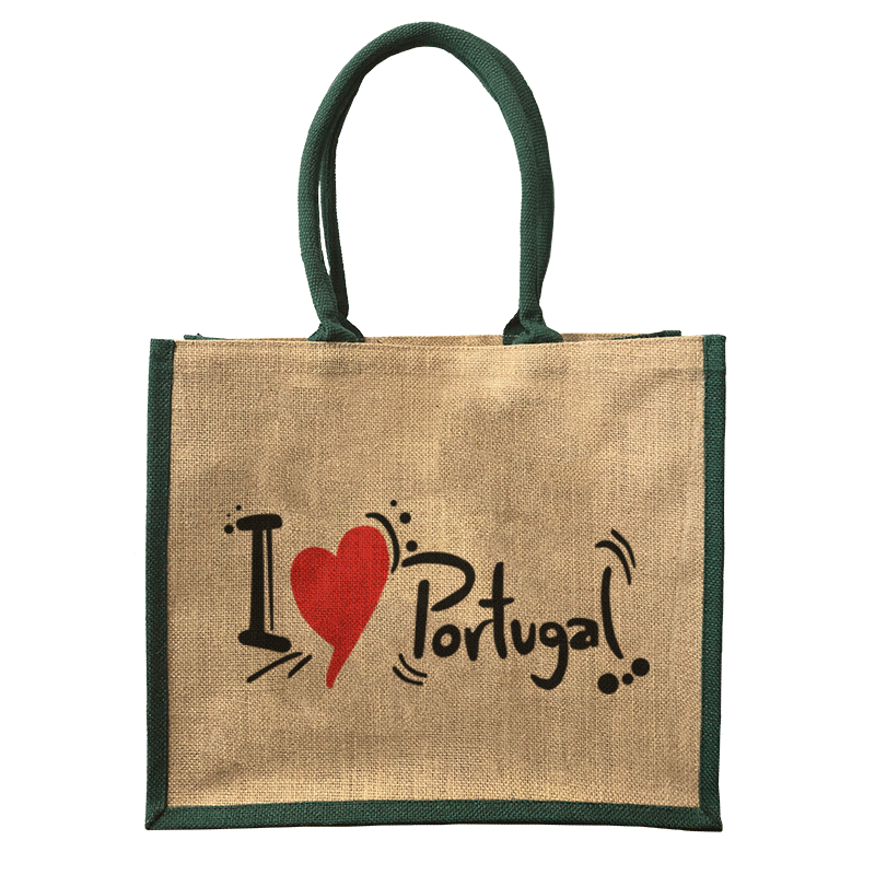 Jorlop Sacos de Juta Ilustrados sacco juta I Love Portugal