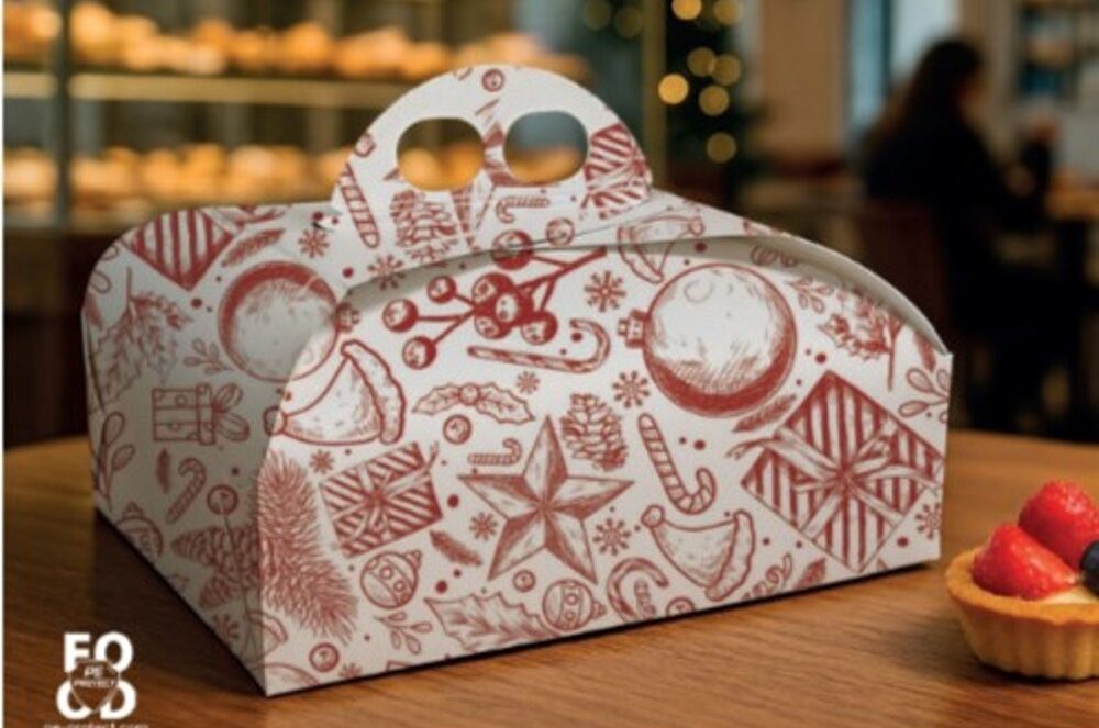 Sicily Bags Quadrata Classica scatola pasticceria Magico Natale 25x25x7 100pz