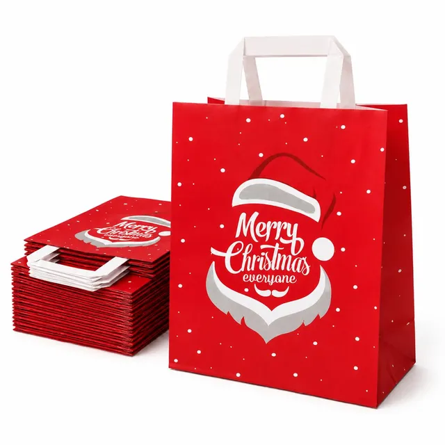 Ecocart Christmas 26+13x33 shopper natale rossa 50 pezzi