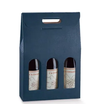 Sicily Bags Enoteca scatola 3 bottiglie cartone 27x9x38